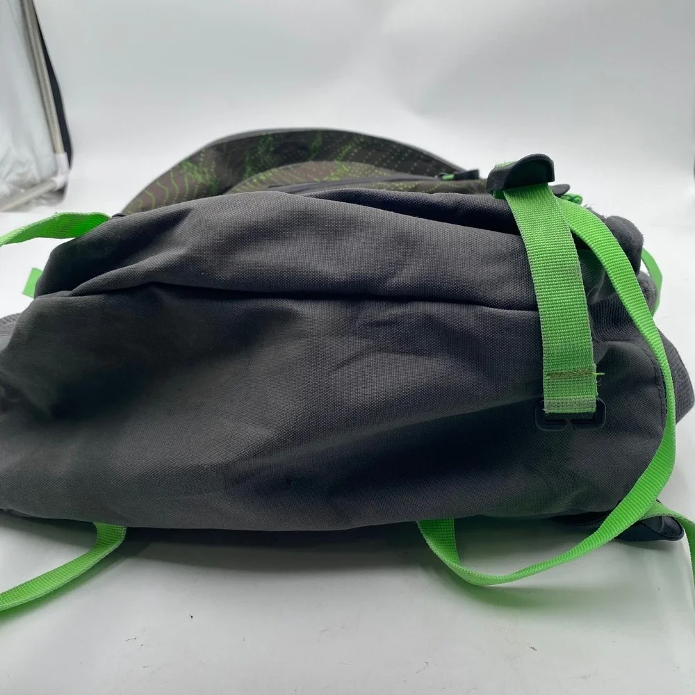 High Sierra Access Backpack Grey Lime Green Topo Print Padded Laptop School Bag